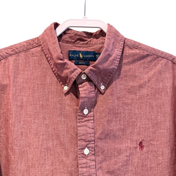 Ralph Lauren Other - Ralph Lauren Slim Fit Button Down Shirt Mens XXL Red Heather Long Sleeve Cotton